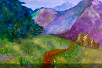 Virtual Acrylic Painting: Alpine Vista